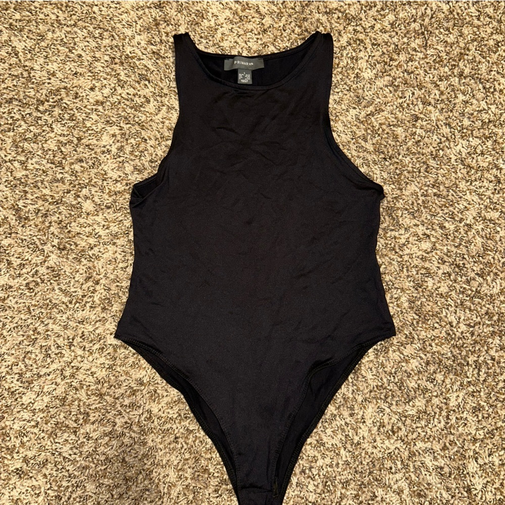 Primark Black Sleeveless Body Suit - Small